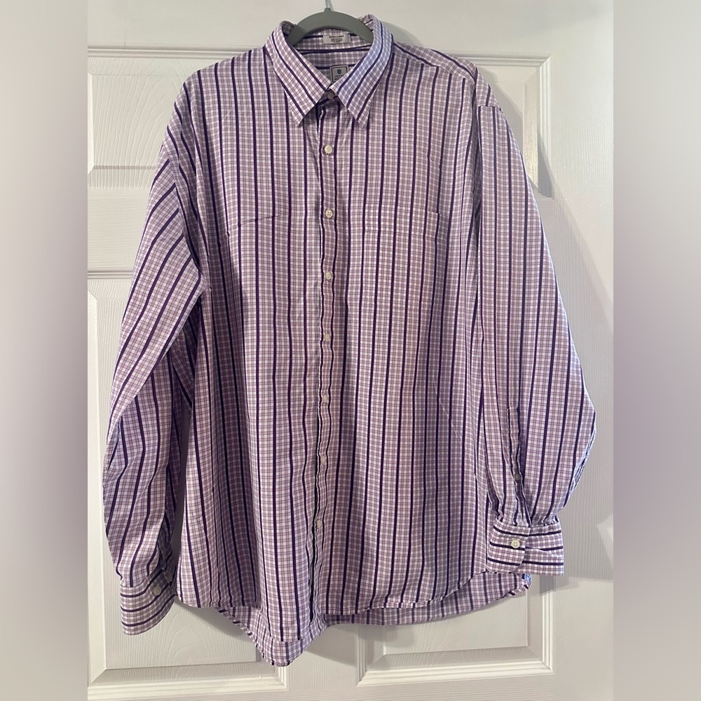 Peter Millar Purple Striped Men's Shirt